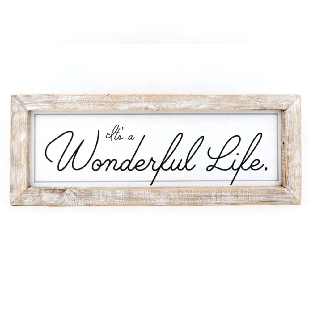 Wood Framed Reversible Sign~It’s A Wonderful Life